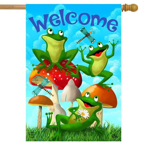 Happy Frogs Banner Flag