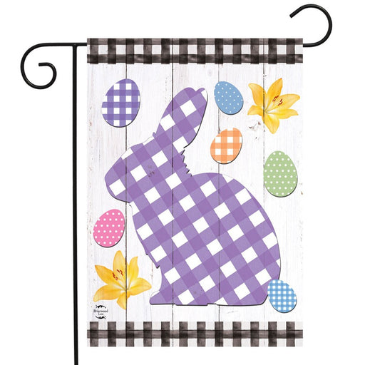 Checkered Spring Bunny Garden Flag