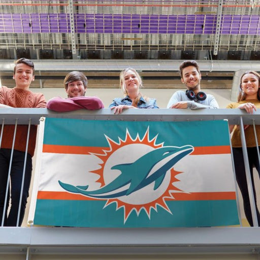 3x5' Miami Dolphins Stripes Polyester Flag