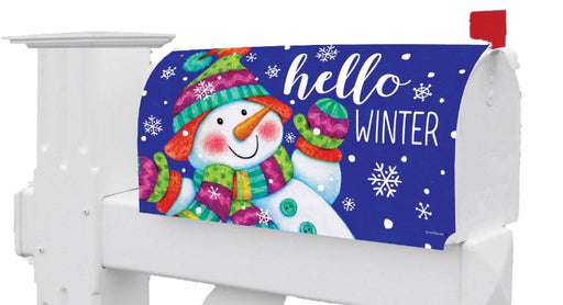 Hello Winter Snowman Mailbox Cover