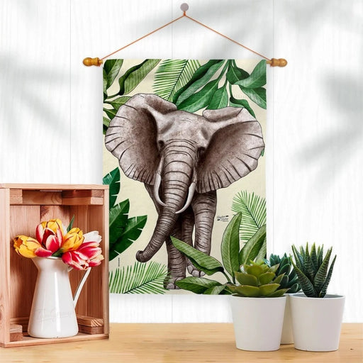 Tropical Elephant Banner Flag
