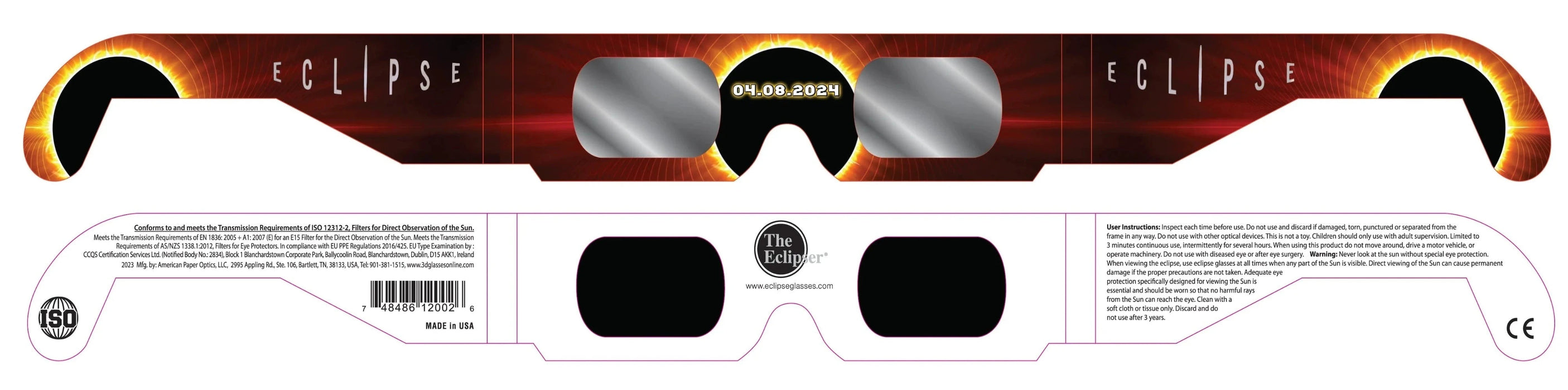 North American Eclipse Solar Glasses - Made in the USA