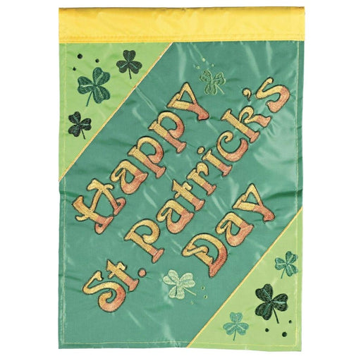 St Patrick’s Day Diagonal Applique Garden Flag