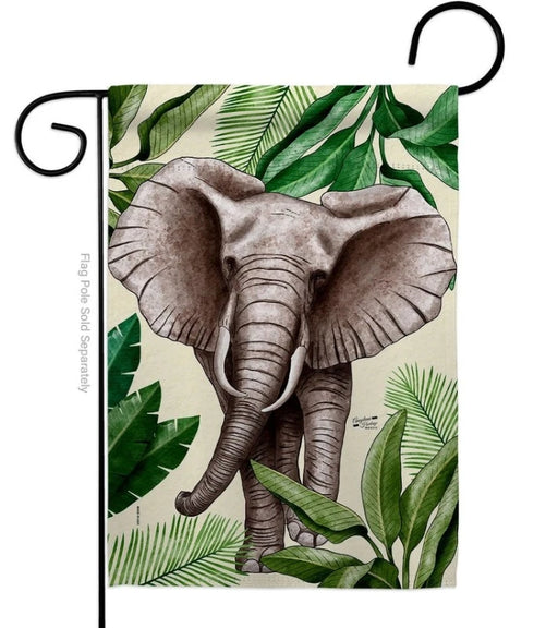 Tropical Elephant Garden Flag