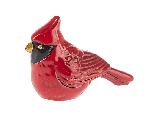 Lucky Little Cardinal Pocket Charm is 1" L. x 3/4" H.