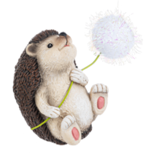 Hedgehog Holding Dandelion Figurine