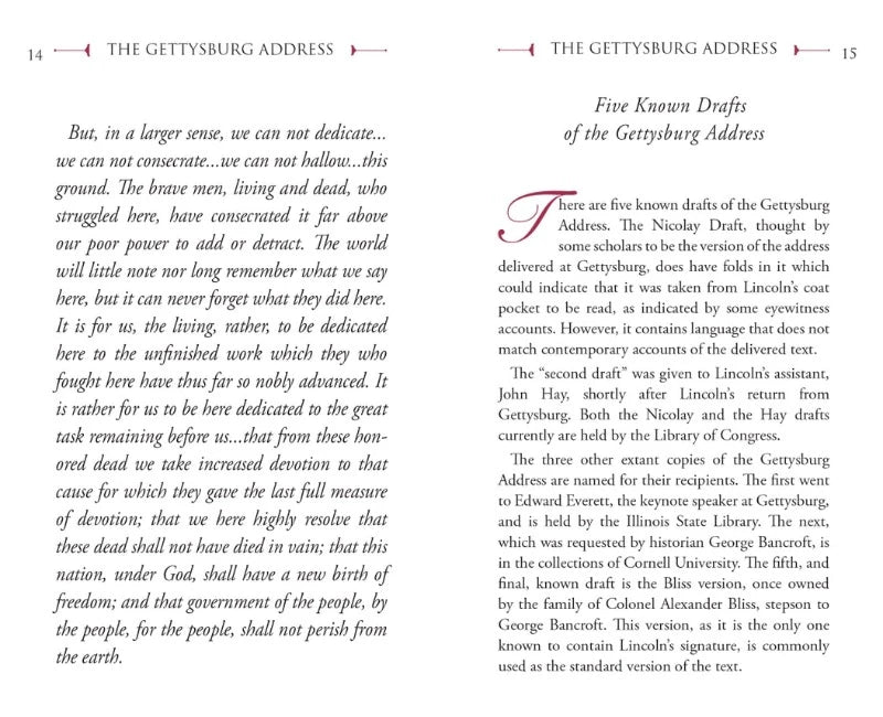 The Gettysburg Address Hardcover Book