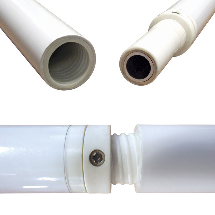 9'x1"  White Aluminum Rotating Pole With Ground Spike
