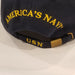 us navy embroidered emblem on navy blue hat