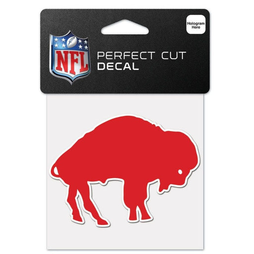 red standing buffalo with white outline decal