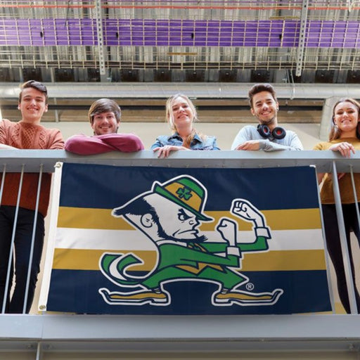 3x5' Notre Dame Striped Polyester Flag