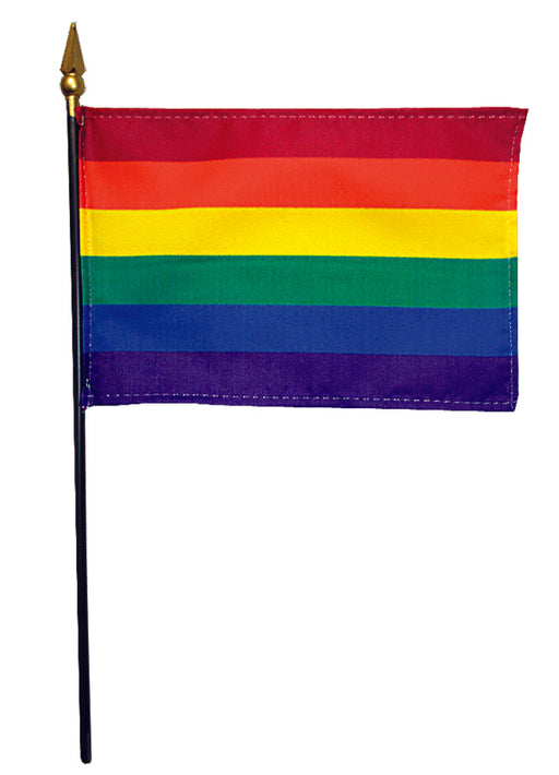 4x6" Rainbow Stick Flag with Spear Tip