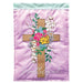 Hallelujah Cross Cotton-Blossom Applique Banner Flag