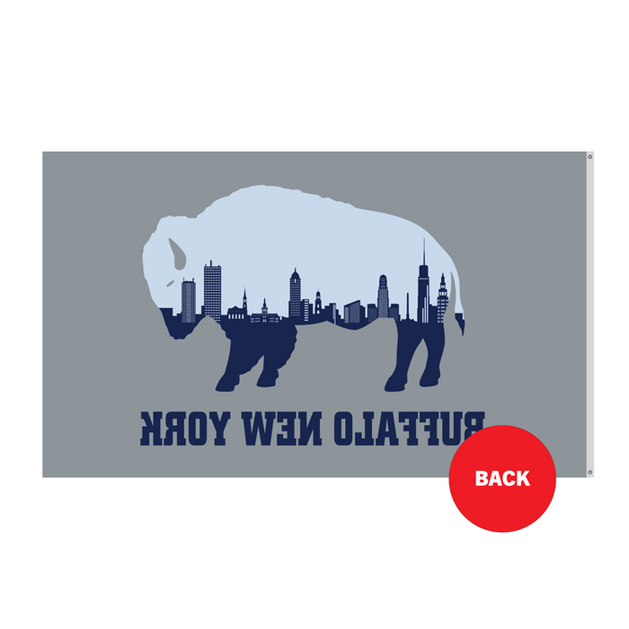 Skyline in Buffalo Polyester Flag - Made in USA - comes in 2x3' and 3x5'