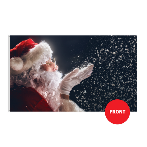 3x5' Snowy Santa Polyester Flag - Made in USA3x5' Snowy Santa Polyester Flag - Made in USA