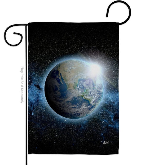 Earth in Space Garden Flag