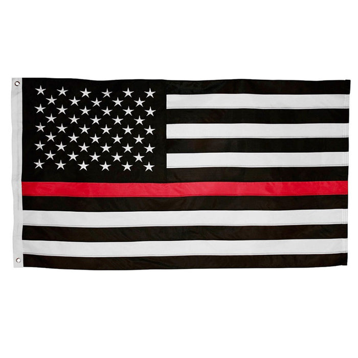 3x5' Thin Red Line Embroidered Polyester Flag
