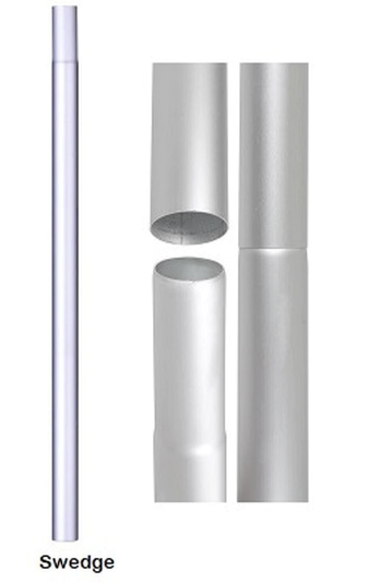 5' x 1" Swedged Thick Wall Aluminum Display Pole Piece