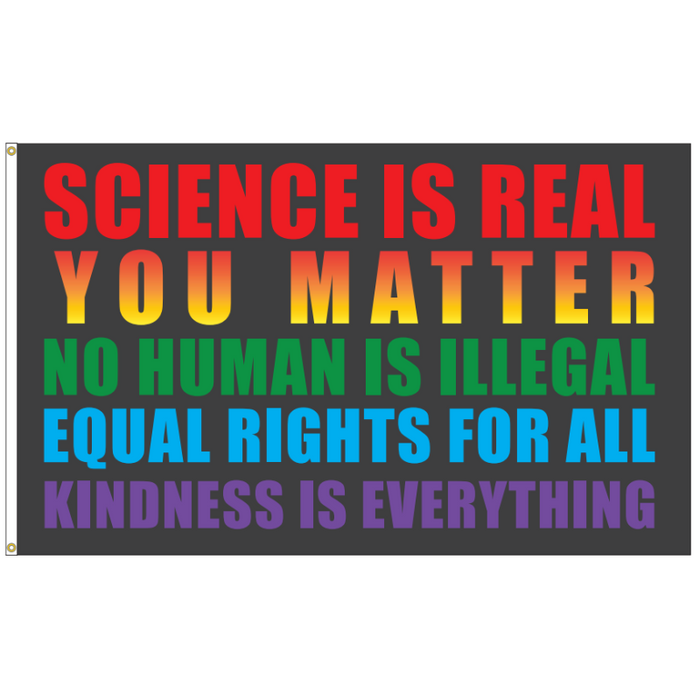 Human Rights Slogan Activism Polyester Flag - Made in USA