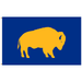 Gold and Blue Standing Buffalo Polyester Flag