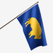 Gold and Blue Standing Buffalo Polyester Flag