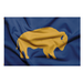 Gold and Blue Standing Buffalo Polyester Flag