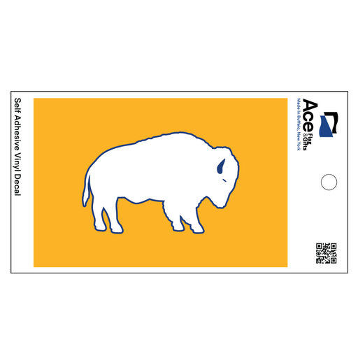 White and Gold Standing Buffalo Decal