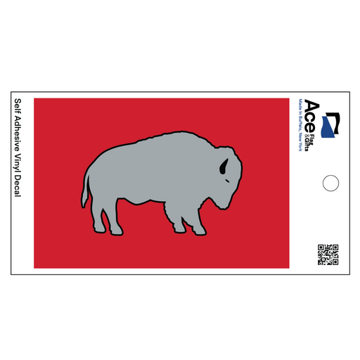 Grey and Red Standing Buffalo Decal