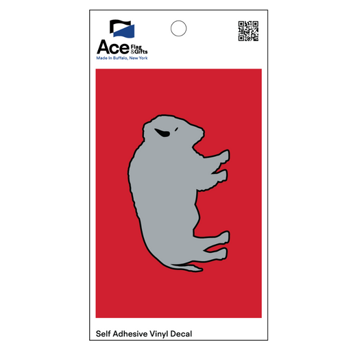 Grey and Red Standing Buffalo Decal