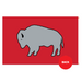 Grey and Red Standing Buffalo Polyester Flag - Made in USA