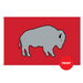 Grey and Red Standing Buffalo Polyester Flag - Made in USA