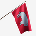 Grey and Red Standing Buffalo Polyester Flag - Made in USA