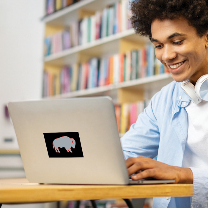 Grey and Black Standing Buffalo Decal
