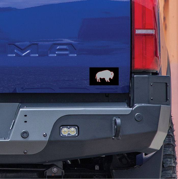 Grey and Black Standing Buffalo Decal
