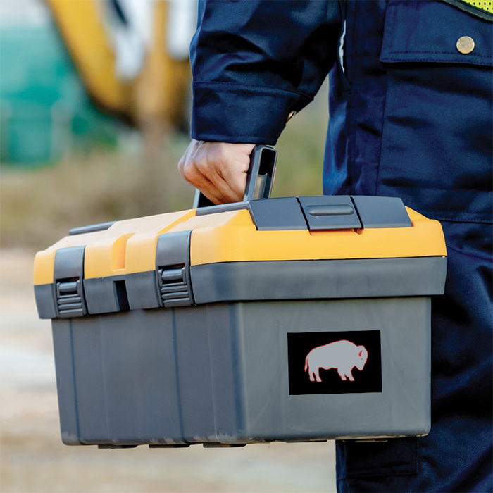 Grey and Black Standing Buffalo Decal