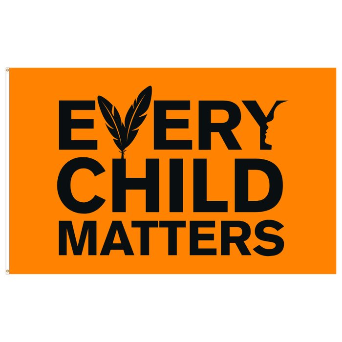 Every Child Matters Black Letters Polyester Flag - Made in USA