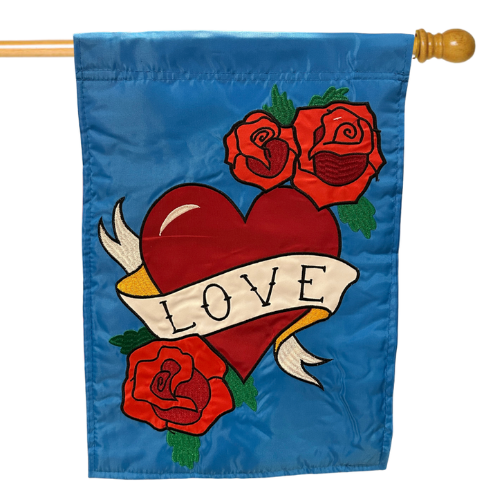 Traditional Love Heart Applique Banner Flag