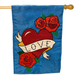 Traditional Love Heart Applique Banner Flag