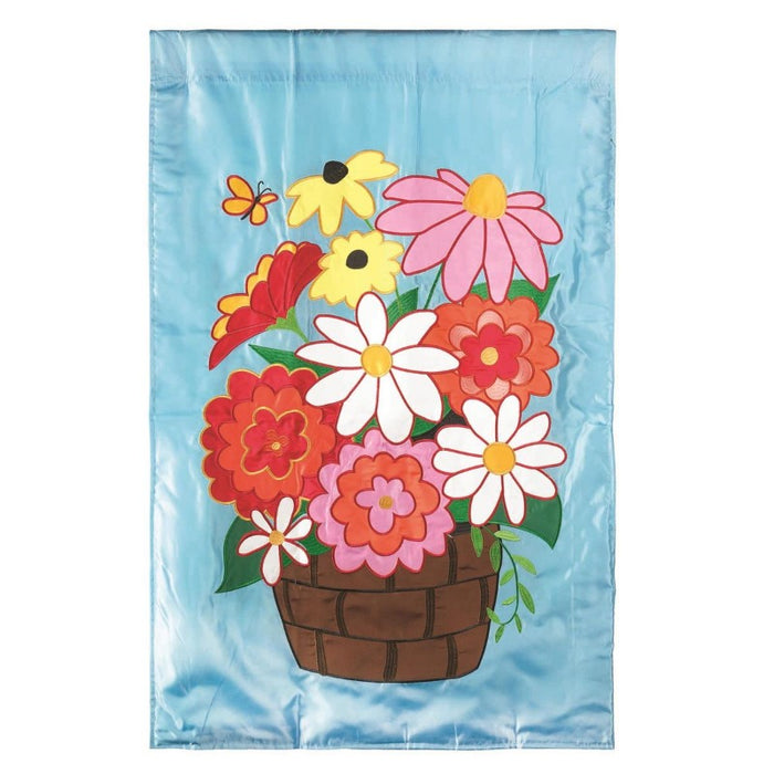 assorted flowers flower basket banner flag