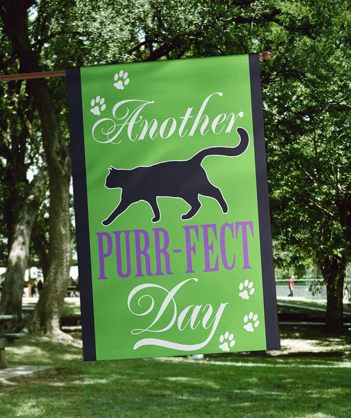 Another Purrfect Day Applique Banner Flag