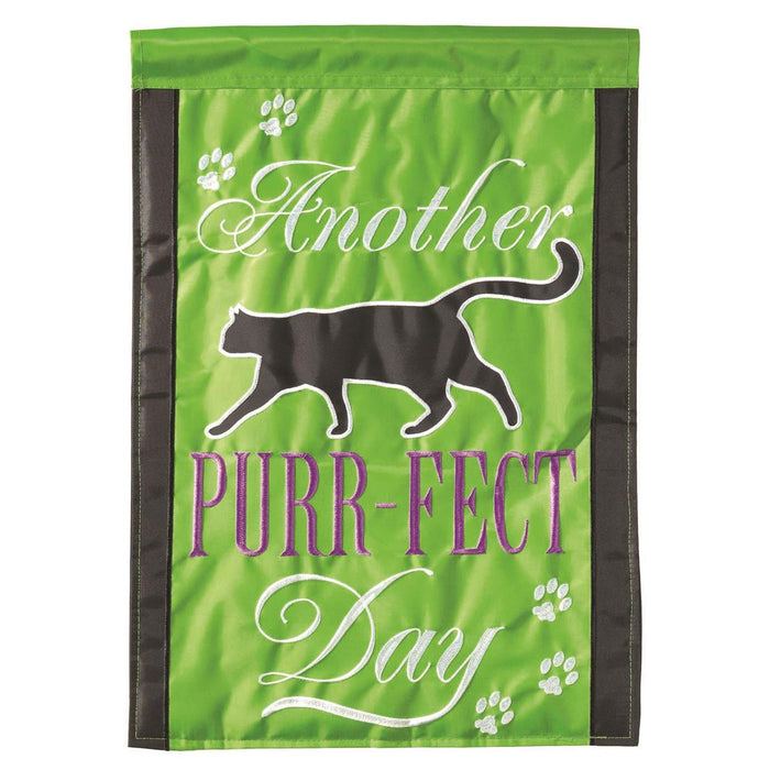 Another Purrfect Day Applique Banner Flag