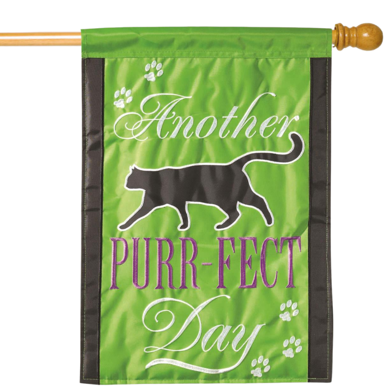 Another Purrfect Day Applique Banner Flag