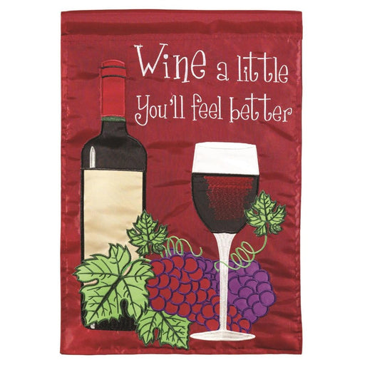 Wine a Little Applique Garden Flag