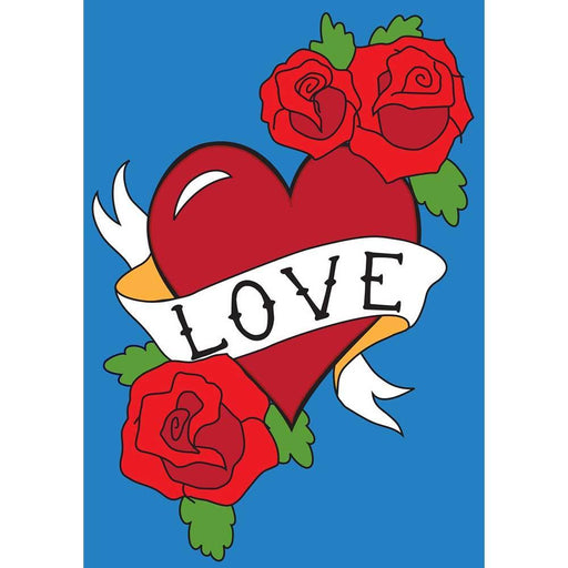 Traditional Love Heart Applique Decorative Flag