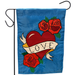 Traditional Love Heart Applique Garden Flag