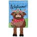 Welcome Hyland Cow Crazy Legs Garden Flag