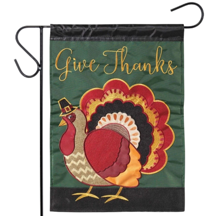 Give Thanks Turkey Garden Flag