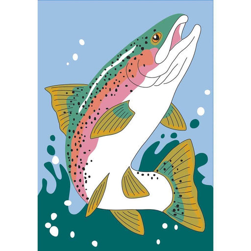Trout Applique Garden Flag
