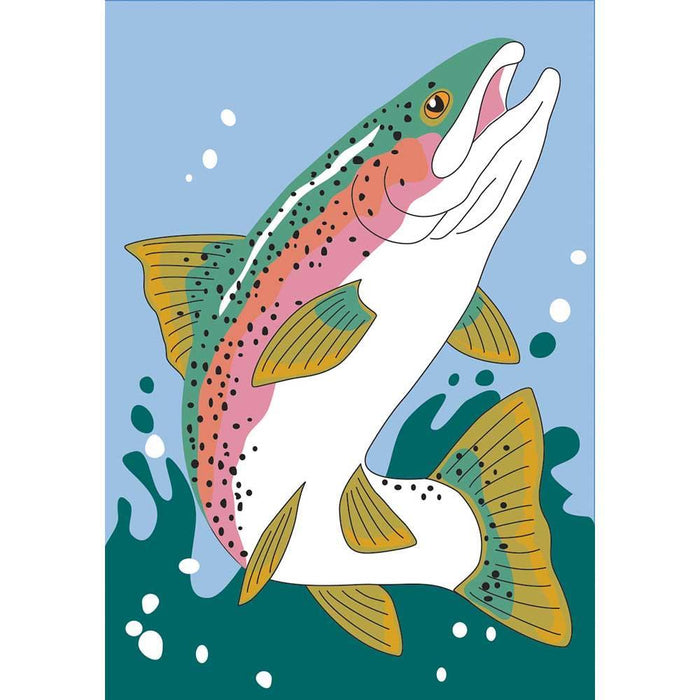 Trout Applique Garden Flag