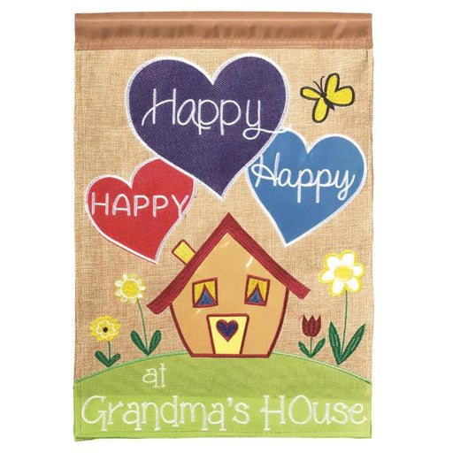 Happy at Grandma's House Garden Flag